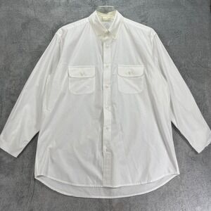 RTH Shirt Adult Size 2 White Button Down Long Sleeve Distressed Cuffs